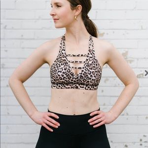 Zyia leopard grid bra large